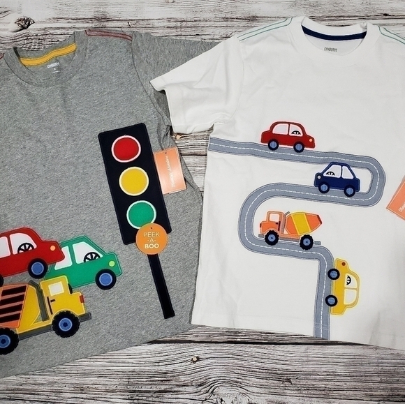 Gymboree Embroidered T-Shirts Transportation Vehicles Travel Adventures T-Shirts - Picture 1 of 12